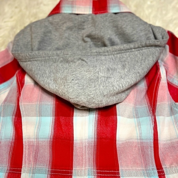 Hurley Women’s Colorful Plaid Double Breasted/Zipper Jacket with Hoodie. Size L - Picture 4 of 16